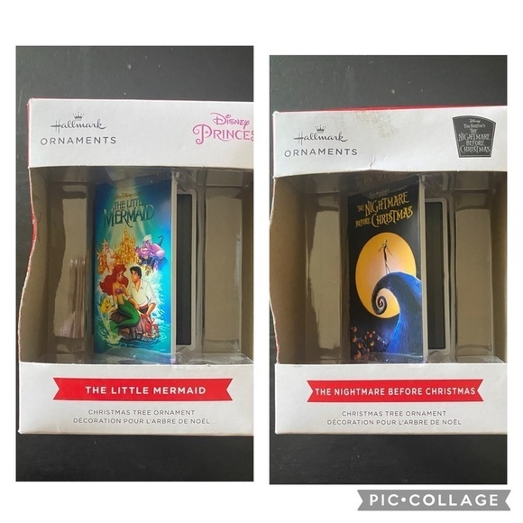 NWT-HALLMARK ORNAMENTS-RETRO NIGHTMARE BEFORE CHRISTMAS & LITTLE MERMAID - Picture 1 of 10